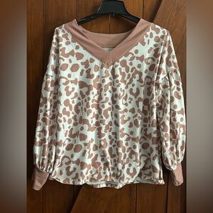 Leopard Print V-Neck Women's Top